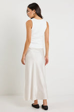 Load image into Gallery viewer, Rosette Pearl Satin Bias Midi Skirt Pearl