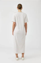 Load image into Gallery viewer, Studio Stripe Tee Shirt Dress Stone