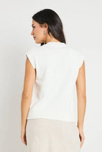 Load image into Gallery viewer, Scroll Ivory Cotton Knit Vest Top