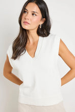 Load image into Gallery viewer, Scroll Ivory Cotton Knit Vest Top