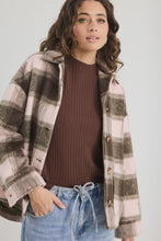 Load image into Gallery viewer, Solace Chocolate Pink Check Oversize Shacket