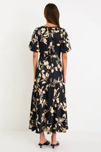 Load image into Gallery viewer, Stage Black Beige Floral Satin Floaty Maxi
