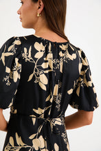 Load image into Gallery viewer, Stage Black Beige Floral Satin Floaty Maxi