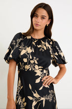 Load image into Gallery viewer, Stage Black Beige Floral Satin Floaty Maxi