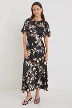 Load image into Gallery viewer, Stage Black Beige Floral Satin Floaty Maxi
