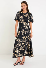 Load image into Gallery viewer, Stage Black Beige Floral Satin Floaty Maxi