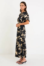 Load image into Gallery viewer, Stage Black Beige Floral Satin Floaty Maxi