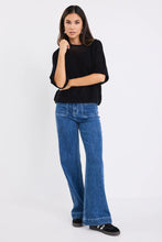 Load image into Gallery viewer, Sunrise Black SS Crochet Knit Top