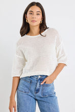 Load image into Gallery viewer, Sunrise Ivory Crochet Knit Tee