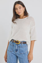 Load image into Gallery viewer, Sunrise Ivory Crochet Knit Tee