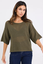 Load image into Gallery viewer, Sunrise Khaki Crochet Knit Tee