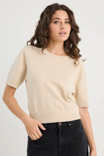 Load image into Gallery viewer, Topic Champagne Cashmere Blend Soft Knit Tee