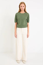 Load image into Gallery viewer, Topic Khaki Cashmere Blend Soft Knit Tee