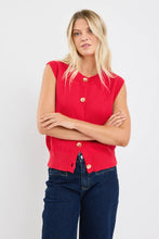 Load image into Gallery viewer, Trait Cherry Crewneck Knitted Vest Top Cherry