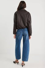 Load image into Gallery viewer, Troupe Chocolate PU Leather Zip Through Bubble Hem