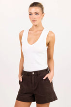 Load image into Gallery viewer, Kindly Chocolate Pocket Front Denim Short
