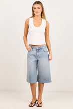 Load image into Gallery viewer, Maverick Vintage Blue Knee Length Bermuda Denim Shorts - Vintage Blue