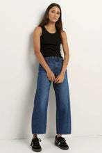 Load image into Gallery viewer, Varsity Deep Blue Forward Seam Barrel Jeans