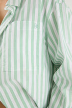 Load image into Gallery viewer, You Got This Green Wide Stripe Oversized Boyfriend Shirt