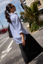 Load image into Gallery viewer, You Got This Blue Stripe Cotton Oversized Shirt