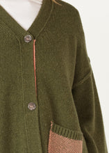 Load image into Gallery viewer, Birdseye Pocket Cardi Olive