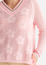 Load image into Gallery viewer, Floral Pointelle Vee Blush