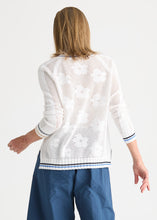 Load image into Gallery viewer, Floral Pointelle Vee White