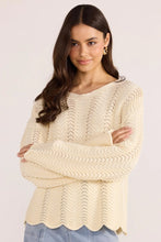 Load image into Gallery viewer, Brooke Crochet Wavy Sweater Cream