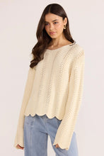 Load image into Gallery viewer, Brooke Crochet Wavy Sweater Cream