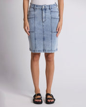 Load image into Gallery viewer, Strike Skirt Bleached Denim