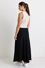 Load image into Gallery viewer, Lagos Linen floaty Bias Cut Maxi Skirt Black