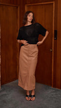 Load image into Gallery viewer, Cynthia Pu Midi Skirt: Camel
