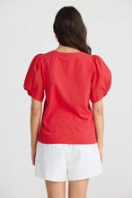 Load image into Gallery viewer, Abigail V Neck Tee Red
