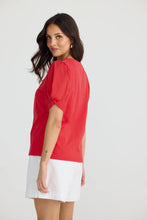 Load image into Gallery viewer, Abigail V Neck Tee Red
