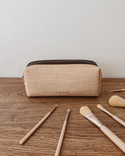 Load image into Gallery viewer, Brianna Makeup Bag Natural/Chocolate
