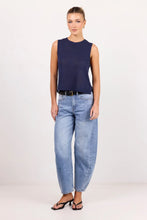 Load image into Gallery viewer, Salute Navy Relaxed Sleeveless Knit Top
