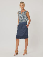 Load image into Gallery viewer, Ruffle Hem Skirt Navy
