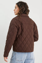 Load image into Gallery viewer, Absolute Chocolate Collared Quilted Jacket
