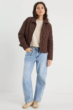 Load image into Gallery viewer, Absolute Chocolate Collared Quilted Jacket
