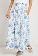 Load image into Gallery viewer, Affinity Porcelain Print Shirred Back Maxi Skirt
