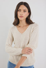 Load image into Gallery viewer, Afternoon Natural Relaxed V Neck Knit Jumper
