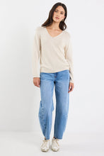 Load image into Gallery viewer, Afternoon Natural Relaxed V Neck Knit Jumper
