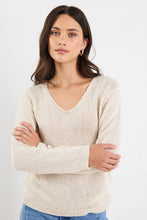 Load image into Gallery viewer, Afternoon Natural Relaxed V Neck Knit Jumper
