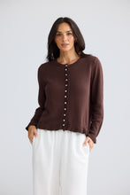 Load image into Gallery viewer, Lorrie Frill Cardigan Chocolate
