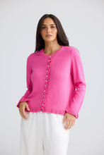 Load image into Gallery viewer, Lorrie Frill Cardigan Hot Pink
