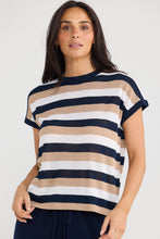 Load image into Gallery viewer, Rosalie Tee Navy Multi Stripe
