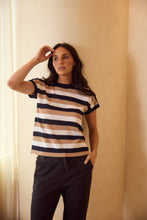 Load image into Gallery viewer, Rosalie Tee Navy Multi Stripe
