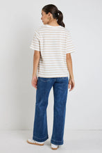 Load image into Gallery viewer, Binding White Natural Stripe Boxy Fit Tee / White Natural Stripe / 10
