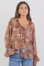 Load image into Gallery viewer, Bohemian Ochre Floral Blouse
