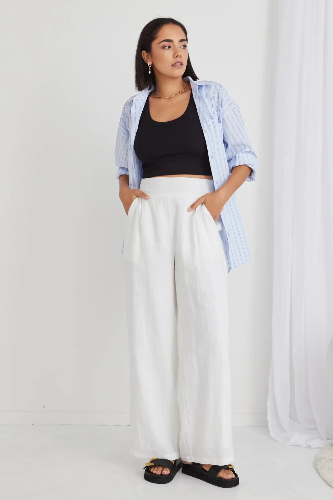 Guardian White Linen Pant